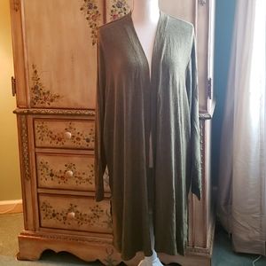 Lane Bryant Sweater Open Cardigan GREEN 26/28 NWT